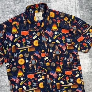 RSVLTS Shirt Mens Large Parks & Rec Ron Swanson Shirt Of Greatness USA KUNUFLEX